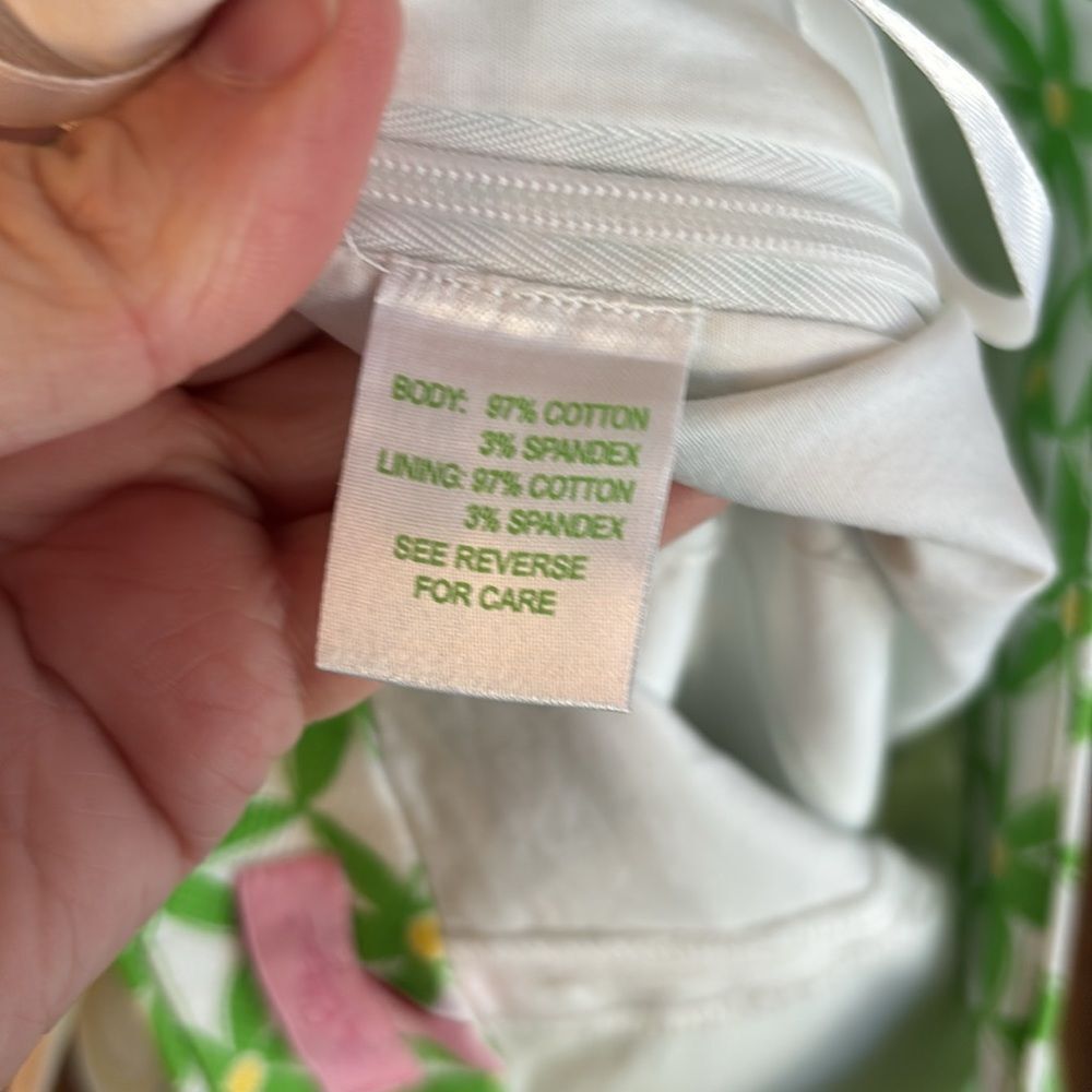 Lilly Pulitzer floral Green and White Patterned Skort skirt preppy tennis core 2 - Picture 10 of 11